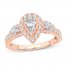 Diamond Engagement Ring 7/8 ct tw Pear/Round-Cut 14K Rose Gold