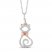 Disney Treasures Aristocats Necklace Pink Tourmaline 1/10 ct tw Diamonds Sterling Silver/10K Rose Gold