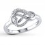 Infinity Heart Ring 1/10 ct tw Diamonds Sterling Silver