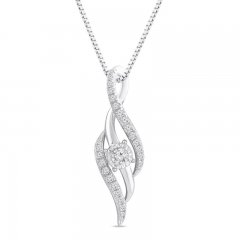 Diamond Necklace 1/3 ct tw 10K White Gold