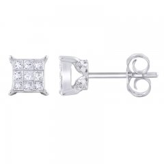 Diamond Stud Earrings 1/3 ct tw 10K White Gold