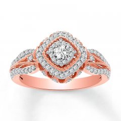 Diamond Ring 1/2 ct tw Round-cut 10K Rose Gold