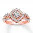 Diamond Ring 1/2 ct tw Round-cut 10K Rose Gold