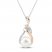 Freshwater Cultured Pearl & White Lab-Created Sapphire Necklace Sterling Silver/10K Rose Gold 18"