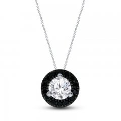 Black & White Diamond Necklace 1/3 ct tw 10K White Gold 18"