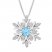 Blue Topaz Snowflake Necklace Sterling Silver