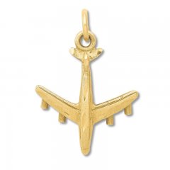 Airplane Charm 14K Yellow Gold