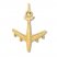 Airplane Charm 14K Yellow Gold