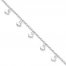 Dangling Heart Anklet Sterling Silver 9" Length