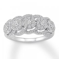 Diamond Ring 3/4 ct tw Round-cut 10K White Gold