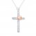 Cross Necklace 1/20 ct tw Diamonds Sterling Silver/10K Gold