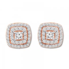 Diamond Earrings 1/3 ct tw Round-cut 10K Rose Gold