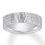 Hammered Wedding Band 10K White Gold 6mm