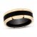 8mm Carved Wedding Band Black/Yellow Tungsten Carbide