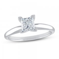 Diamond Solitaire Engagement Ring 1-1/2 ct tw Princess-cut 10K White Gold