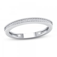 Diamond Wedding Band 1/15 ct tw Round-cut 10K White Gold