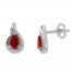 Lab-Created Ruby Earrings Lab-Created Sapphires Sterling Silver