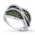 Green & White Diamonds 1-1/2 carats tw Sterling Silver Ring