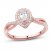 Diamond Engagement Ring 1/2 ct tw Pear/Round 14K Rose Gold