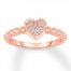 Diamond Heart Ring 1/20 ct tw Round-cut 10K Rose Gold