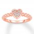 Diamond Heart Ring 1/20 ct tw Round-cut 10K Rose Gold