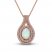 Ethiopian Opal & Diamond Necklace 1/4 ct tw Round-cut 10K Rose Gold 18"