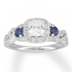 Neil Lane Sapphire Engagement Ring 1-1/8 cttw Diamonds 14K Gold