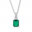 Lab-Created Emerald Sterling Silver Necklace