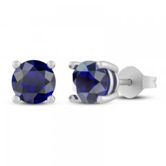 Lab-Created Blue Sapphire Stud Earrings Sterling Silver