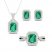 Lab-Created Emerald & White Lab-Created Sapphire Boxed Set Sterling Silver