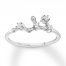 Leo Zodiac Ring 1/10 ct tw Diamonds Sterling Silver