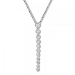 Diamond Dangle Necklace 1/4 Carat tw Sterling Silver