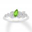 Peridot & Diamond Ring Sterling Silver