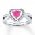 Heart Ring Lab-Created Pink Sapphire Sterling Silver