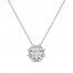 Sparks of Love Diamond Necklace 1/4 ct tw Round/Baguette Sterling Silver 18"