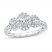 Three Stone Diamond Engagement Ring 1-3/4 ct tw Oval/Round 14K White Gold