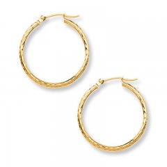 Hoop Earrings 14K Yellow Gold 25mm