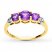 Amethyst Ring Diamond Accents 10K Yellow Gold