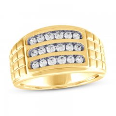 Men's Diamond Wedding Band 3/4 ct tw 10K Yellow Gold