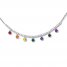 Multi-Color Stone Necklace Sterling Silver