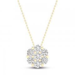 Diamond Fashion Necklace 1/5 ct tw Round-cut 10K Yellow Gold 18"