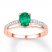 Lab-Created Emerald Ring 1/15 ct tw Diamonds 10K Rose Gold