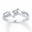 Diamond Promise Ring 1/10 ct tw Round-cut 10K White Gold