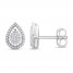 Diamond Teardrop Earrings 1/10 ct tw Sterling Silver