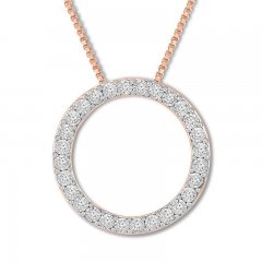 Diamond Circle Necklace 1/5 Carat tw 10K Rose Gold