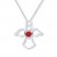 Angel Necklace Lab-Created Ruby 10K White Gold