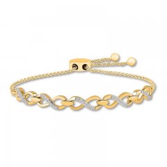 Diamond Infinity Bolo Bracelet 1/4 ct tw 10K Yellow Gold