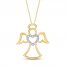 Diamond Angel Necklace 10K Yellow Gold 18"