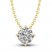 White Lab-Created Sapphire Solitaire Necklace 10K Yellow Gold 18"