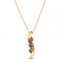 Le Vian Chocolate Diamond Necklace 1/3 ct tw 14K Honey Gold 18"